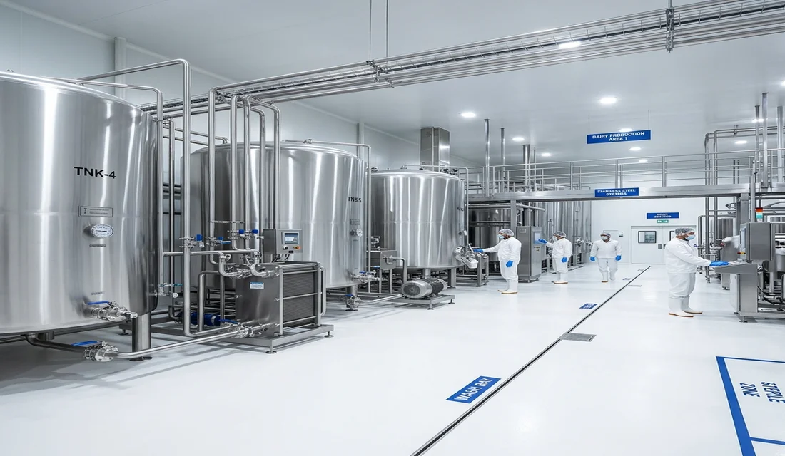 Interior de la planta de lácteos certificada en Arriaga Chiapas